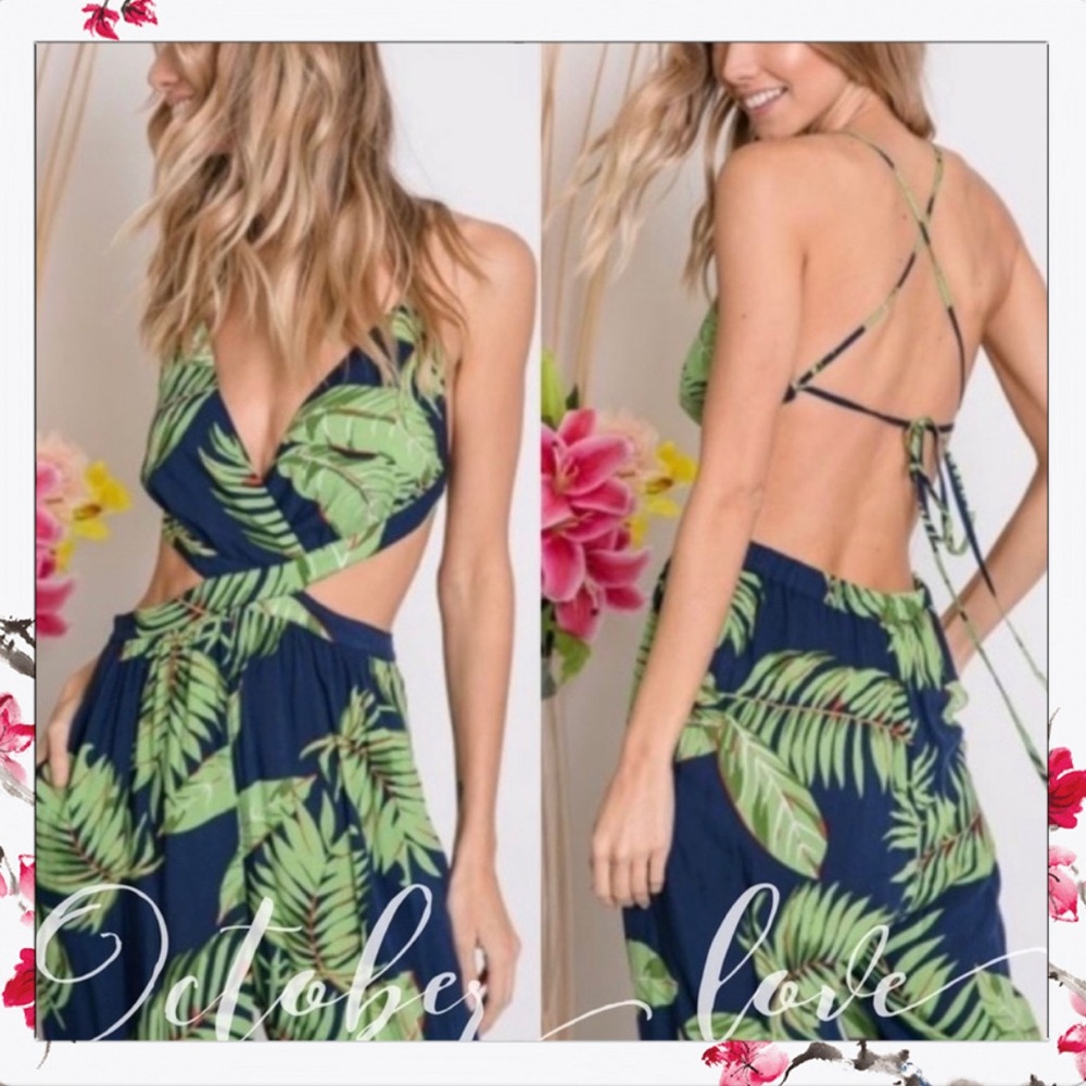 JUST IN! Tropical Jumpsuit - Picture 2 of 4